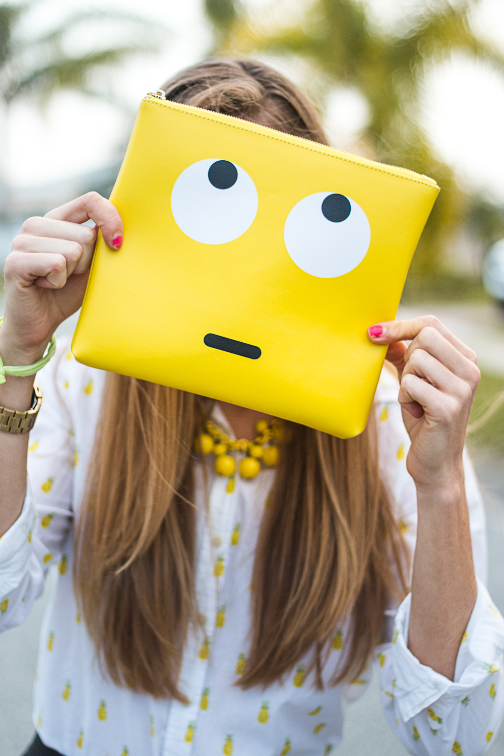 Studio DIY Yellow Emoji Clutch