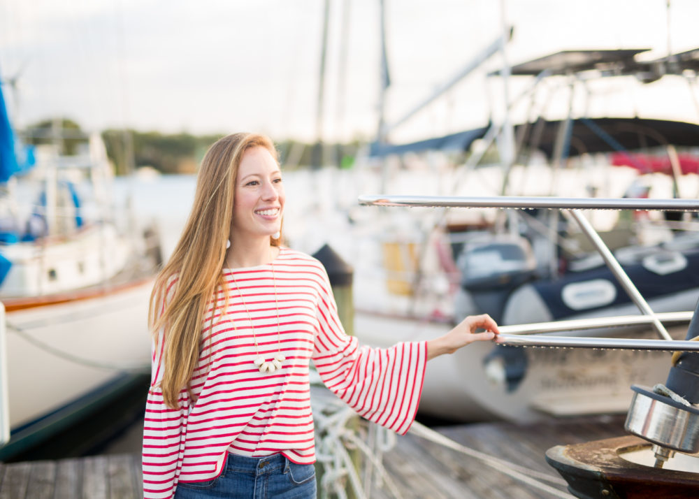 Striped Top in Marina, Coastal Outfit Inspiration | Sunshine Style