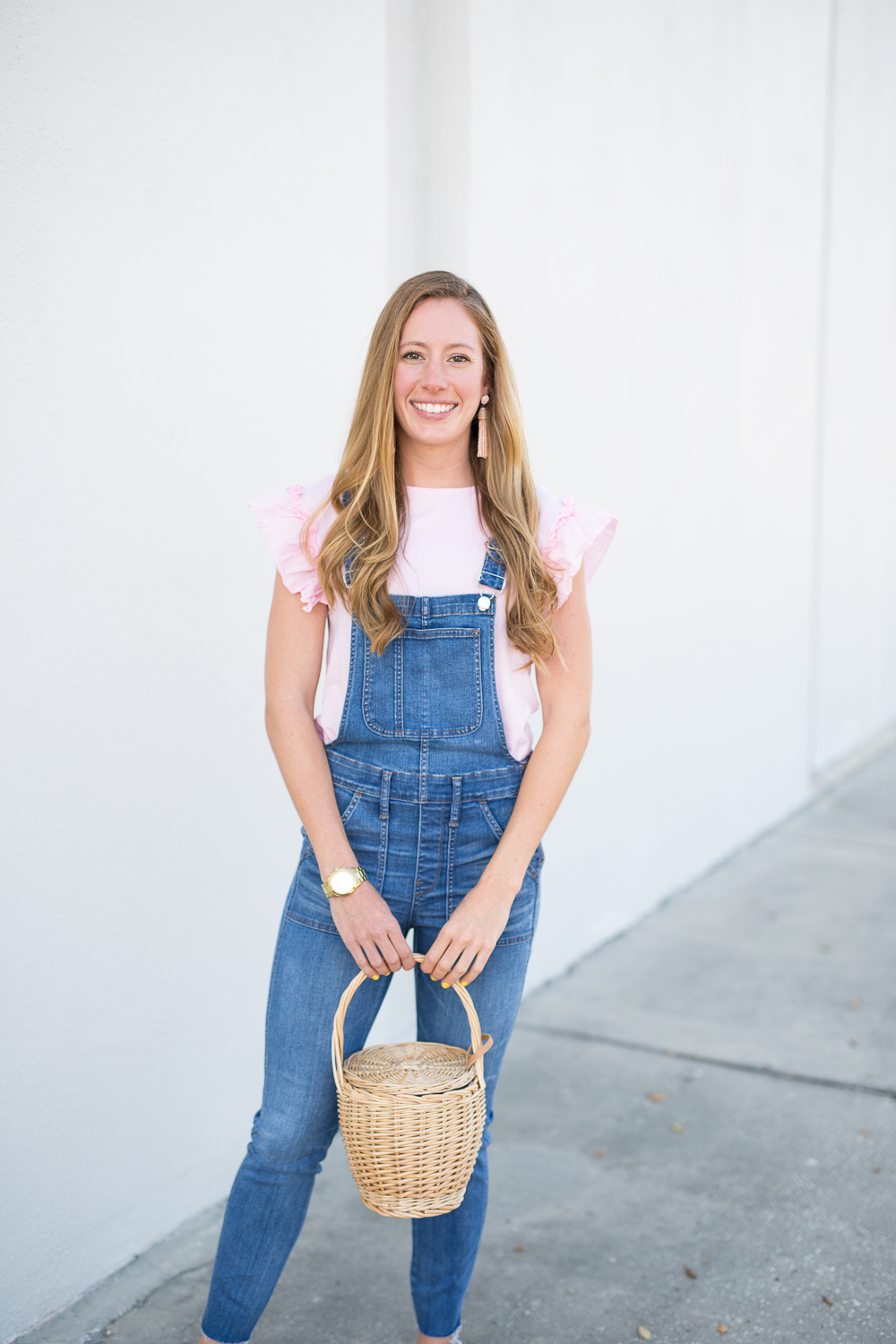 5 Ways to Style Overalls in the Spring - fashion blogger wearing Madewell overalls