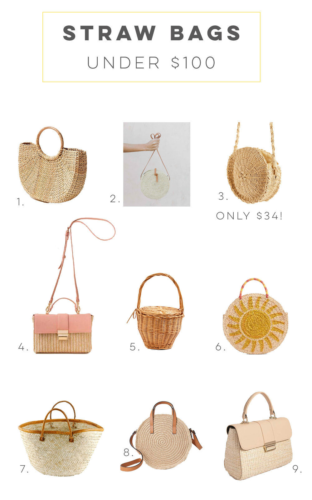 Straw Bags for Spring Under $100