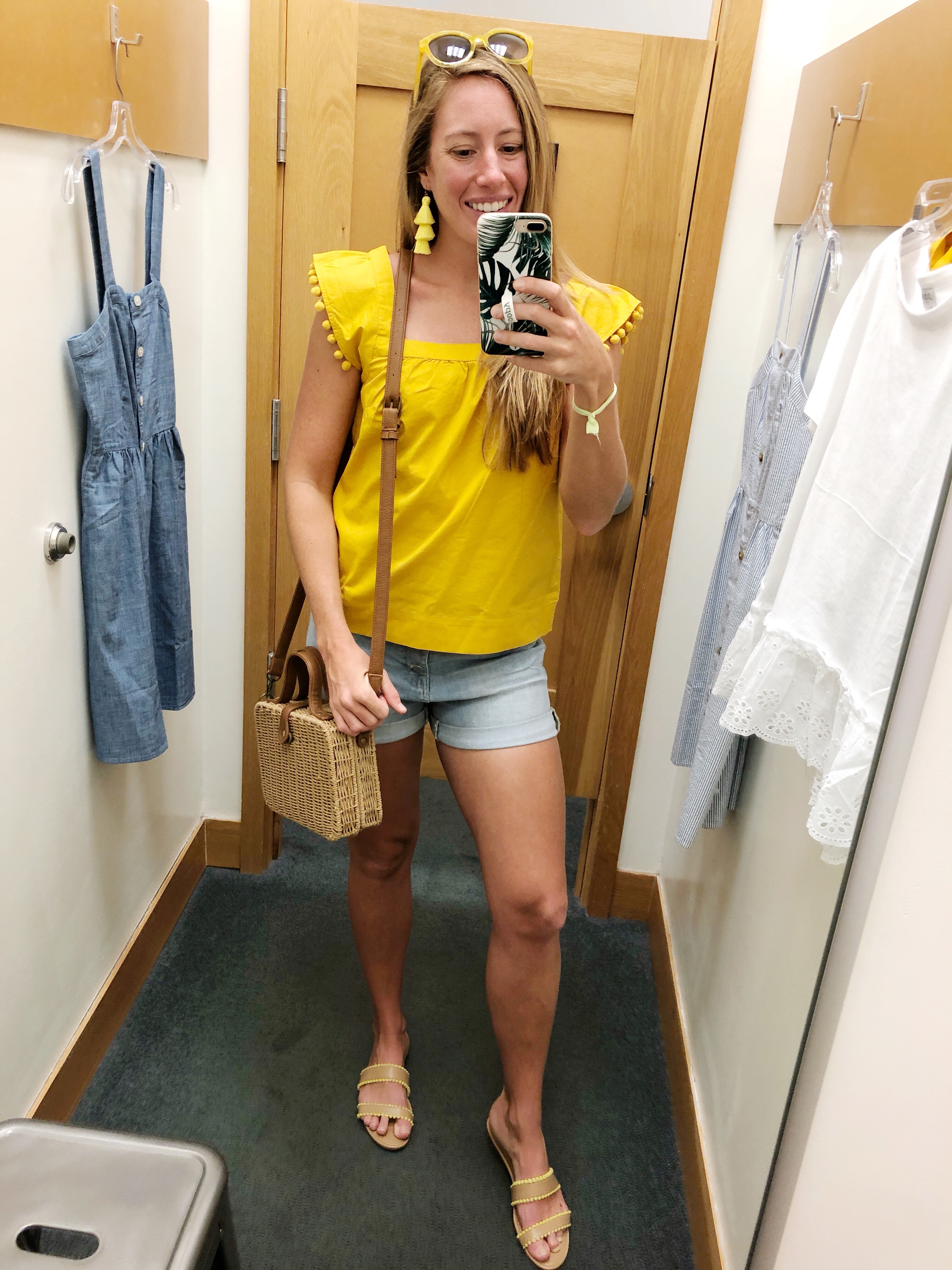 Yellow Pom Pom Top J.Crew Factory, Sunshine Style - A Florida Fashion Blog