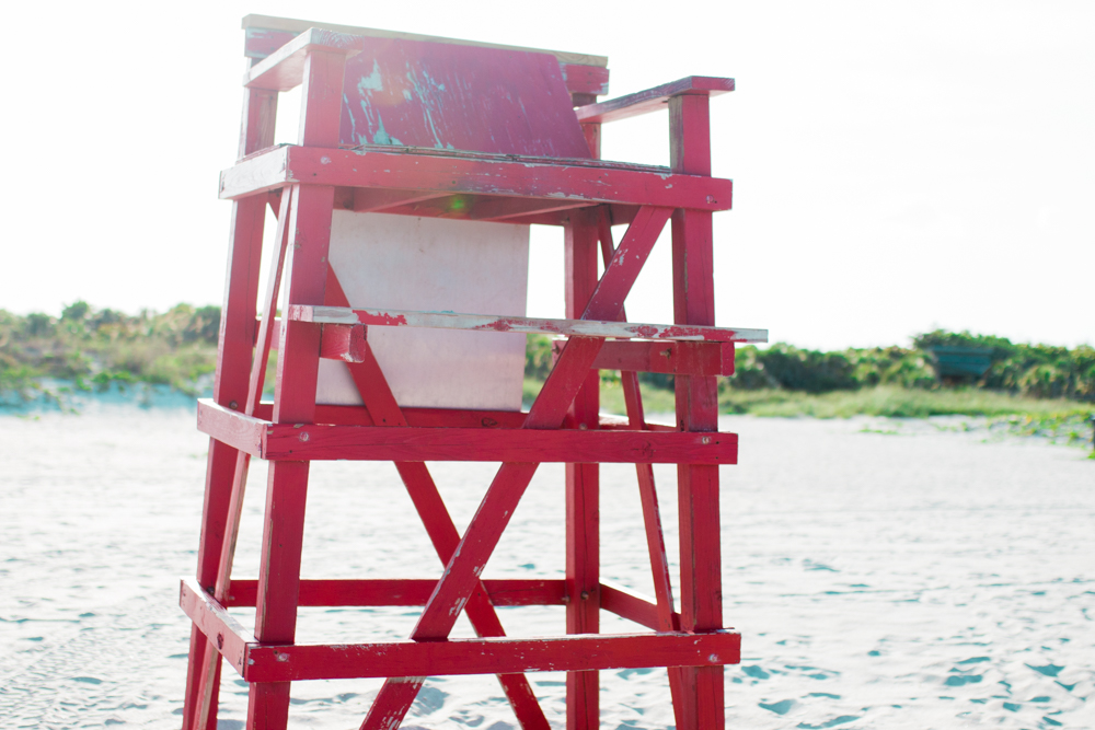 Red Lifeguard Tower