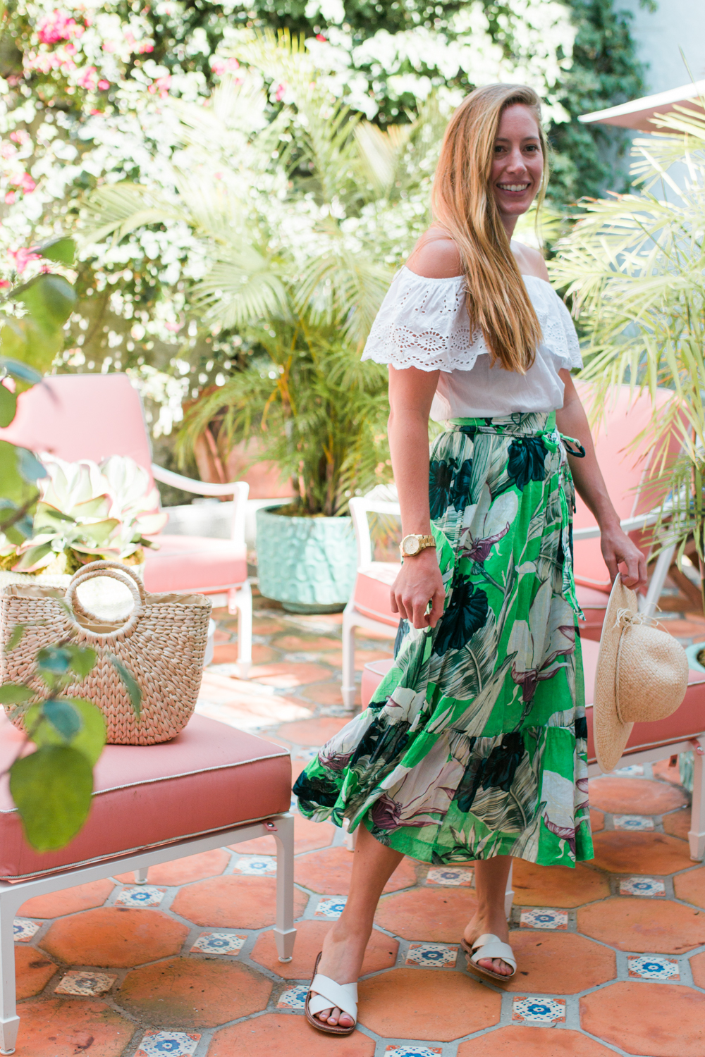 A Tropical Outfit for Palm Beach, Florida / What to Wear on a Beach Vacation / What to Wear in Palm Beach / How to Wear a Maxi Skirt / The Colony Hotel Palm Beach - Sunshine Style
