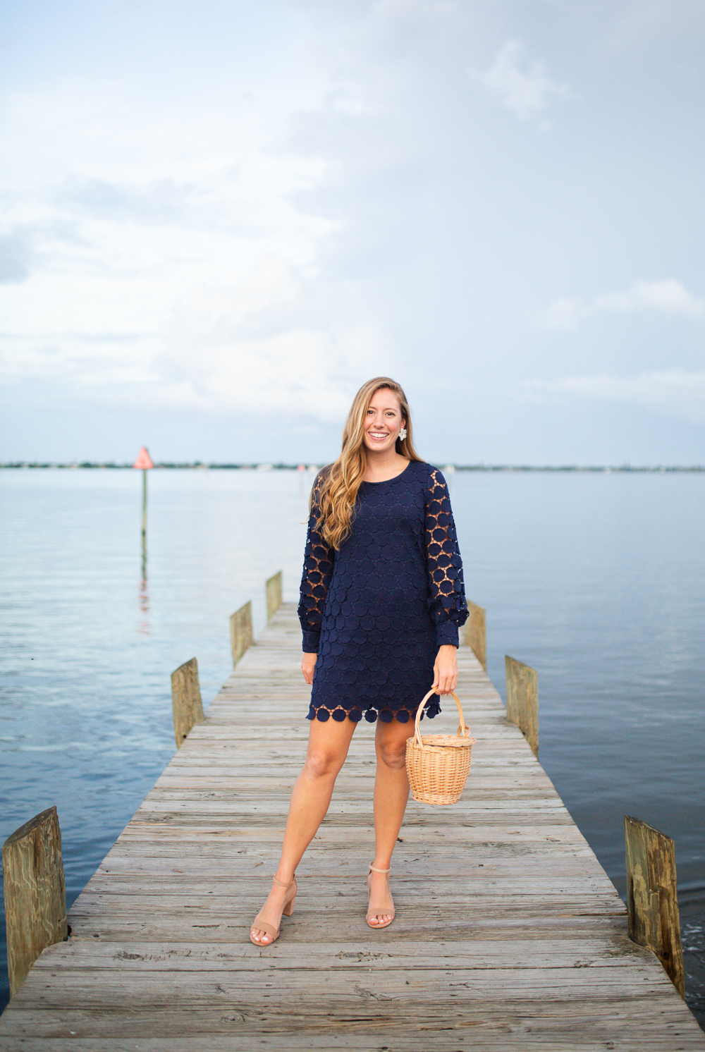 What to Wear to a Fall Wedding / Preppy Dress Ideas for a Fall Wedding / Navy Wedding Guest Dress / Sail to Sable Dress - Sunshine Style Blog