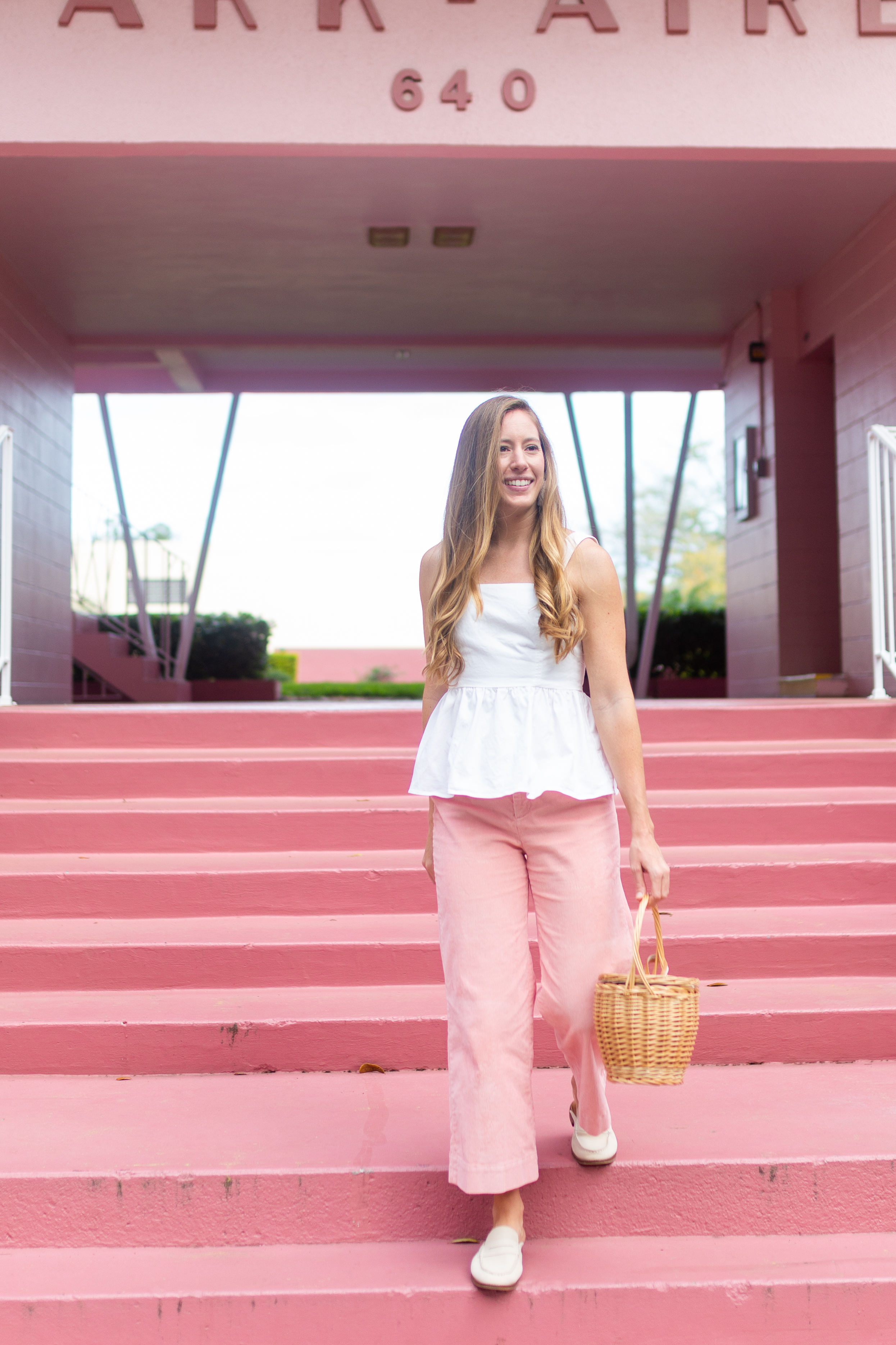 How to Wear Wide Leg Pants / Colorful and Casual Wide Leg Pants for Spring / How to Style Wide Leg Pants for Spring / Peplum Top - Sunshine Style, A Florida Fashion and Lifestyle blog by Katie