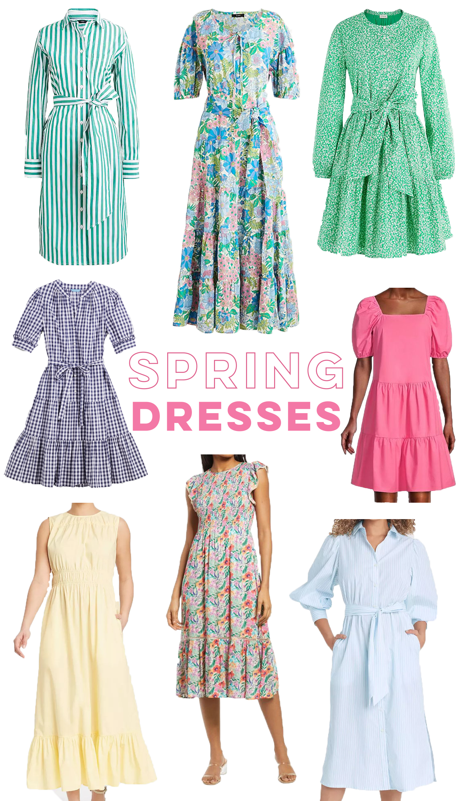 Spring Dresses Under $100 / Floral Spring Dresses / Pastel Dresses / Easter Dress / Gingham Print / Midi Dress / Striped Dress / Preppy Style / Spring Outfit Inspiration - Sunshine Style, A Florida Based Fashion and Lifestyle Blog by Katie 