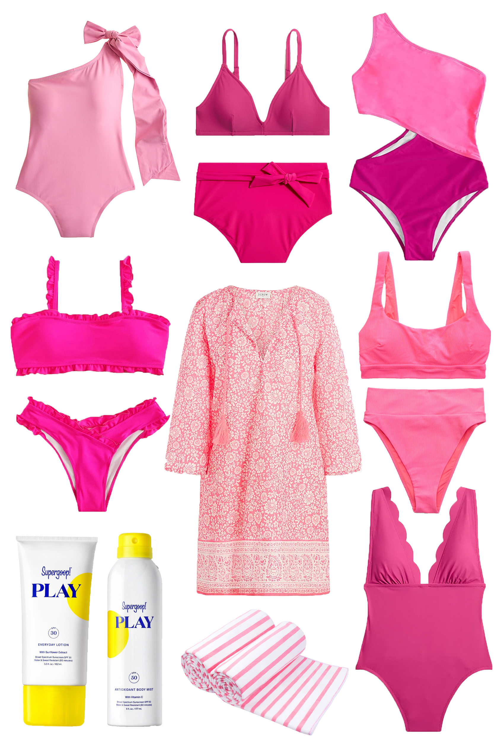 collage of Pink Summer Swimsuits